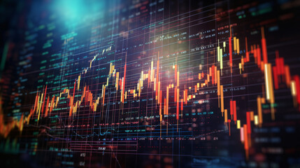 Digital Trade Technology: Online Financial Graph Illustration
