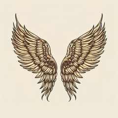 Obraz premium Vector Image of Vintage Angel Wings