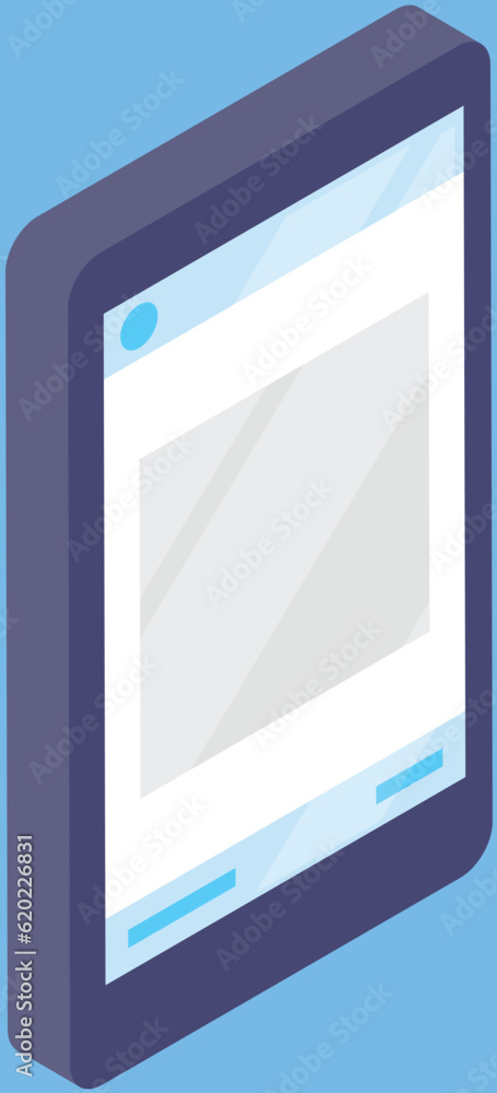 Poster smartphone with activated app on screen. social media service, web design, template site. applicatio