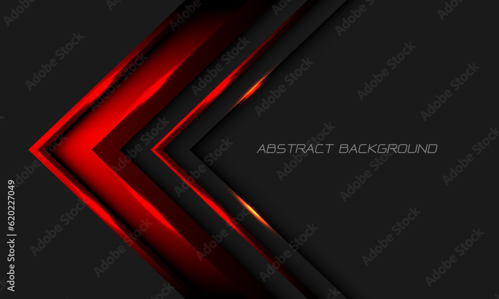 Aufkleber abstract red metallic arrow direction geometric on grey with blank space design modern futuristic ba
