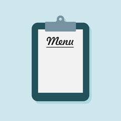 Vector clipboard lunch restaurant isolated menu