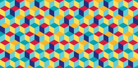 Vector abstract pattern - geometric cuboid texture