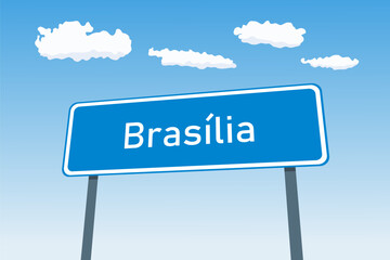 Brasilia city sign in Brazil