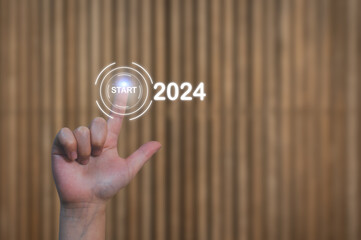 kid or girls hand in position pressing start button, business start up, life style beginning...