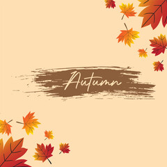 hello autumn.welcome autumn vector background. suitable for card, banner, or poster