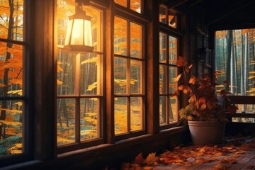 Hygge autumn window