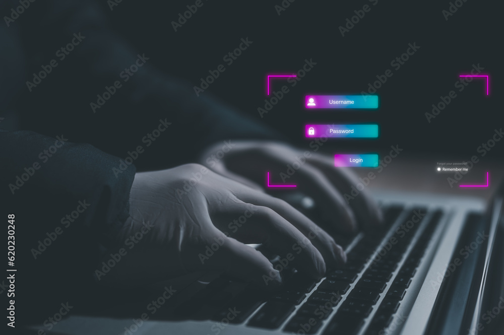 Aufkleber hacker computer crime protection concept, cyber security privacy data protection protecting business