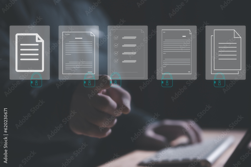 Aufkleber hacker computer crime protection concept, cyber security privacy data protection protecting business