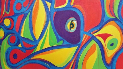 A Painting Of A Multicolored Abstract Design