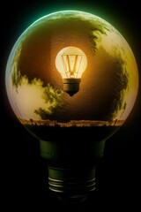 A Light Bulb Sitting On Top Of A Green Globe