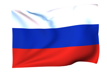 風に揺れるロシアの国旗