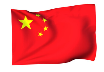 風に揺れる中国の国旗