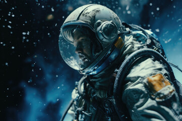 Cosmic Explorer: Dramatic Man Astronaut Embracing the Unknown - Courage, Discovery, and Boundless Exploration - Generative AI