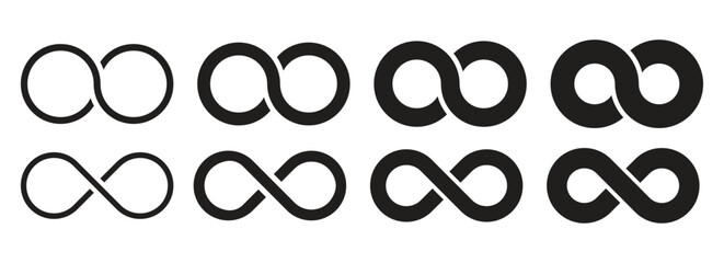 Infinity symbol collection vector illustration isolated on white