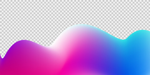 Abstract Gradient fluid  blue and pink frame on transparent background. vector eps 10
