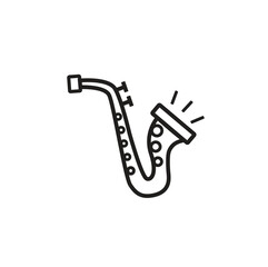 saxophone with musical notes vector icon black music