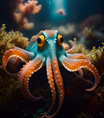 octopus on the coral