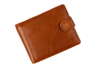 Leather billfold isolated on white background.