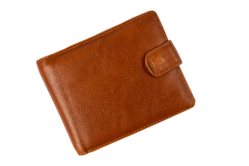 Leather billfold isolated on white background.