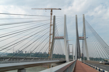 Fototapeta na wymiar Close-up of bridge building structure. Translation: Egongyan Rail Bridge