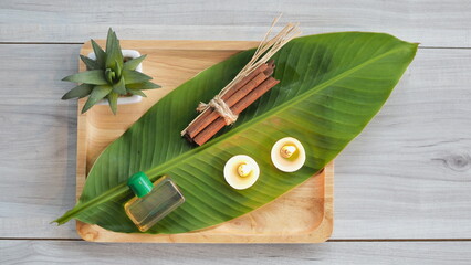 Closeup of Spa accessories,Beautiful composition of spa , spa relax concept, herbs for massage,...
