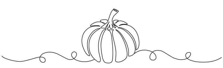 Pumpkin line art vector illustration