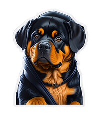 Sticker Cute Rottweiler Transparent Background, Generative AI