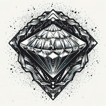 Vector Image Vintage elegant diamond monochrome concep