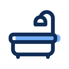 bathtub filled line icon