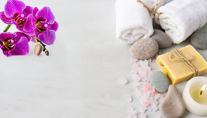 spa still life with towels