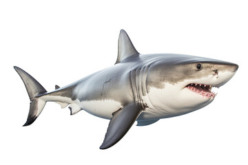 Obraz premium shark dangerous, wild, jaws, on transparent background (PNG). Generative AI.