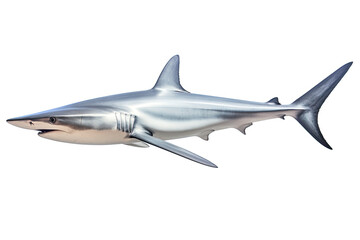Fototapeta premium shark dangerous, wild, jaws, on transparent background (PNG). Generative AI.