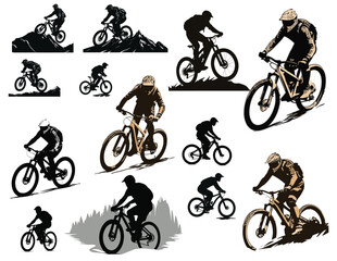 Mountain Bike Silhouette MTB Kontur Mountainbiker