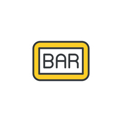 Bar icon design with white background stock illustration