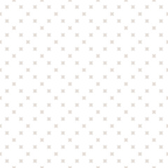 Subtle vector seamless pattern with small square shapes, dots in regular grid. Abstract white and beige minimalist geometric texture. Simple minimal repeat background. Delicate luxury design for decor