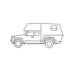 Icon of  tour car. Car vector pictograms isolated on a white background. Trendy outline symbols for mobile apps and website design. Premium of icons in trendy line style.