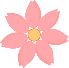 Flower icon on transparent background, PNG illustration