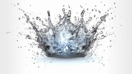 Illustration of a crown made of water on a white background