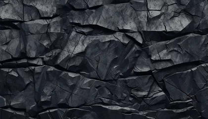 Fotobehang Black or dark gray rough stone wall texture background © Mr. Music