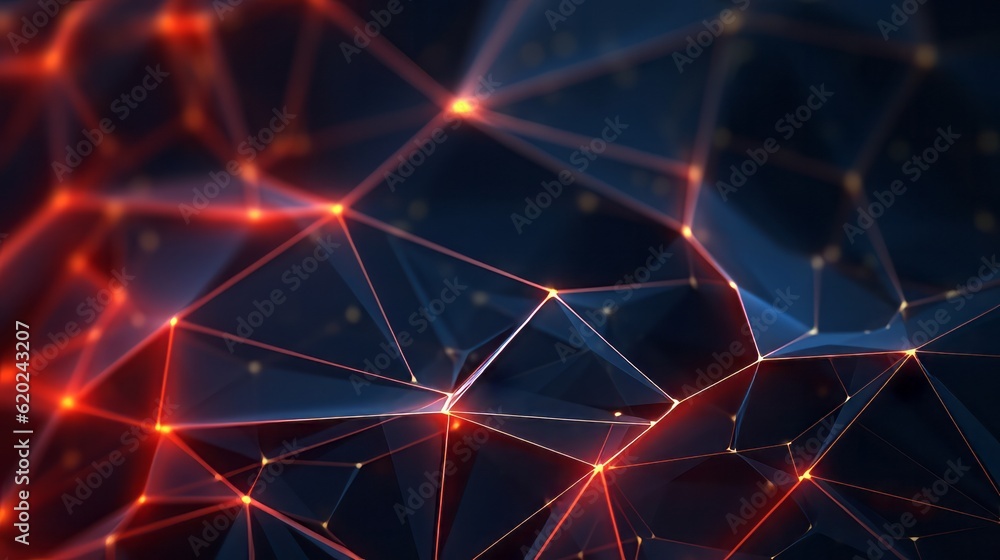 Poster wireframe background with plexus effect