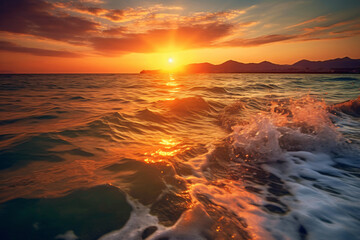 Fototapeta na wymiar Sunset over the sea colorful sunset on the sea photography