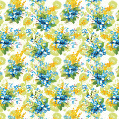 Seamless vector floral pattern. Classic illustration. Toile de Jouy