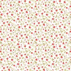 Seamless vector floral pattern. Classic illustration. Toile de Jouy