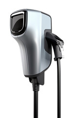 Fast electric car charger green energy environment friendly driving vehicle station. Modern transport fuel of future. Minimal design power unit isolated on white background