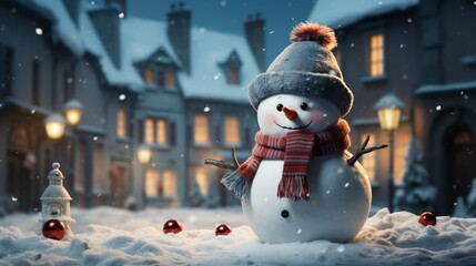 snowman in the snow