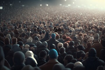 Fototapeta na wymiar view of large crowd of people, Generative AI