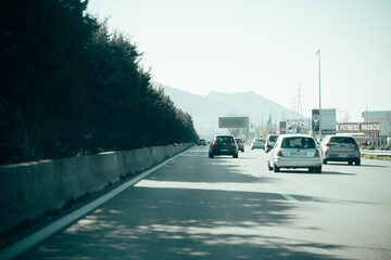 car driving on the road