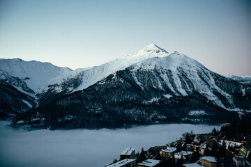 cloud lake in the mountains
