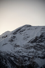 snow covered mountains