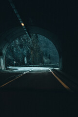 driving through the tunnel